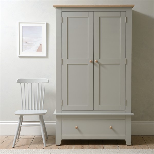 Chester Dove Grey Double Wardrobe - The Cotswold Company