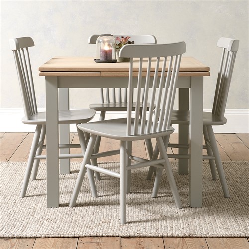 Chester Dove Grey Square Extending Dining Table 