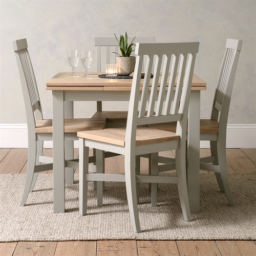 Chester Dove Grey Square Extending Dining Table 