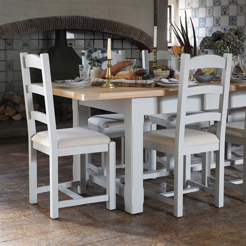 Chester Dove Grey 180-220-260cm Ext. Table and 6 Chairs