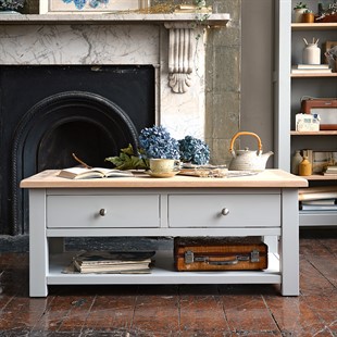 Chester Dove Grey Coffee Table with Drawers