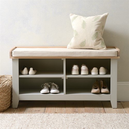 Chester Dove Grey Open Shoe Storage Bench