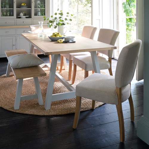 Chester Dove Grey 6 Seater Trestle Dining Table 