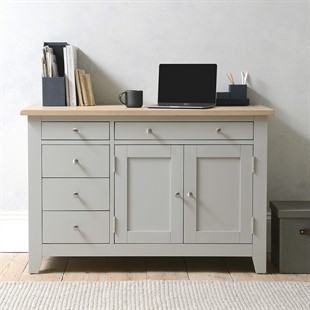 Chester Dove Grey Hidden Desk with Drawers