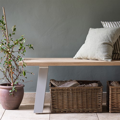 Chester Dove Grey Mid-Sized Trestle Bench