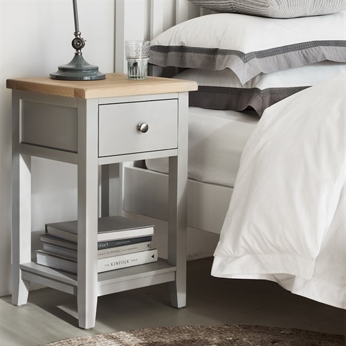 Chester Dove Grey 1 Drawer Bedside Table