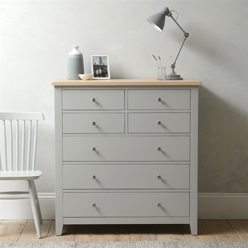 Chester Dove Grey 4 over 3 Large Chest of Drawers