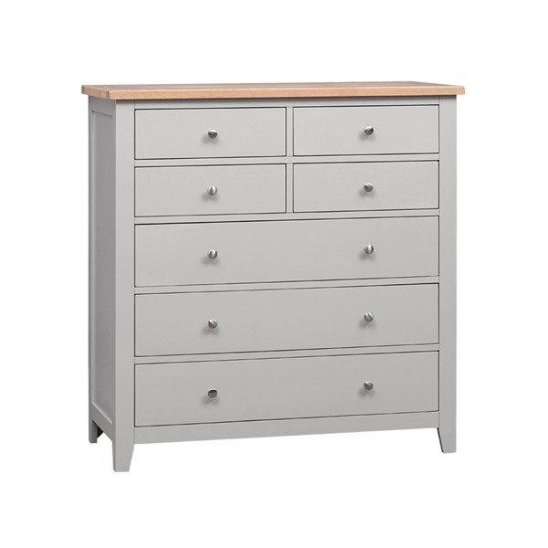 Chester Dove Grey 4 over 3 Large Chest of Drawers The Cotswold Company