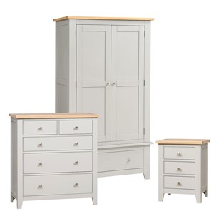 Chester Dove Grey Bedroom Set with Double Wardrobe