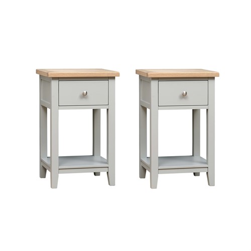Chester Dove Grey Pair of 1 Drawer Bedside Tables