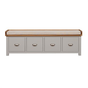 Sussex Dove Grey Four Drawer Shoe Bench with Cushion