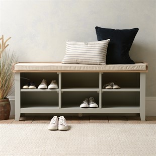 Chester Dove Grey Large Open Shoe Bench