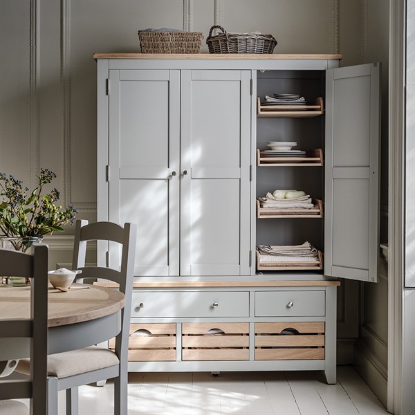 Chester Dove Grey Triple Larder - The Cotswold Company