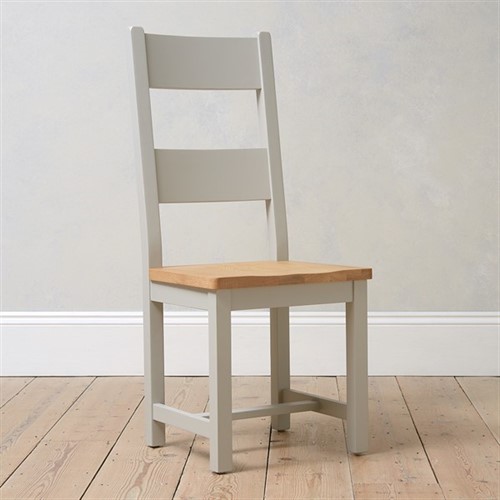 Chester Dove Grey Wooden Seat Ladderback Dining Chair - Set of 6