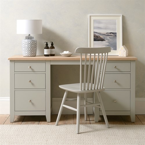 Chester Dove Grey Double Pedestal Dressing Table