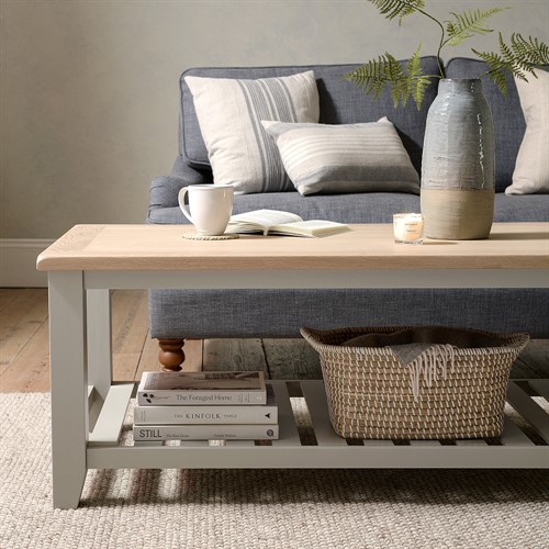 Chester Dove Grey Large Slatted Coffee Table