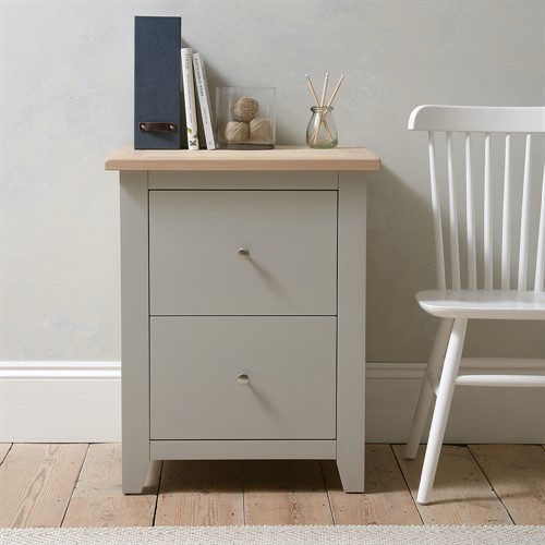 Chester Dove Grey 2 Drawer Filing Cabinet