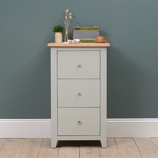 Chester Dove Grey 3 Drawer Filing Cabinet NEW