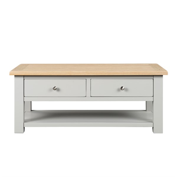 Chester Dove Grey Coffee Table With Drawers - The Cotswold Company