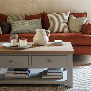 Chester Dove Grey Coffee Table  With Drawers