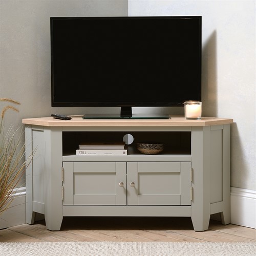 Chester Dove Grey Large Corner TV Stand
