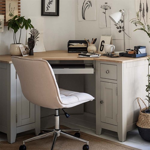 Chester Dove Grey Corner Desk