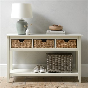 Farmhouse Painted Console Table - Ivory