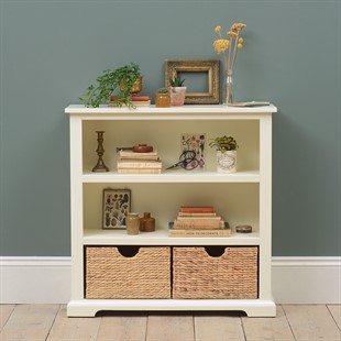 Farmhouse Painted Small Bookcase - Ivory