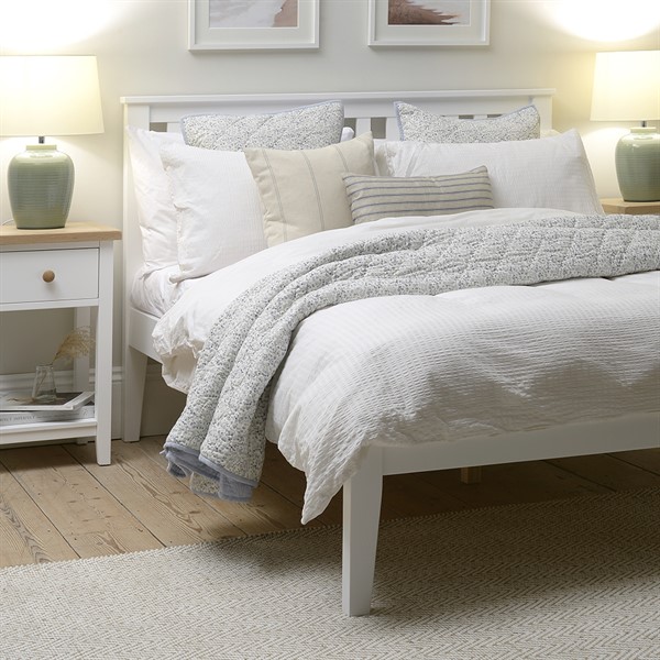 white small double bed