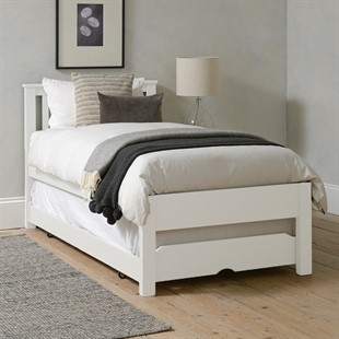 Pensham Pure White Guest Bed and Trundle with Two Mattresses