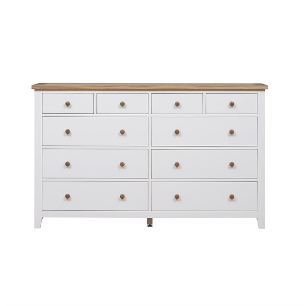 Chester Pure White 10 Drawer Chest The Cotswold Company