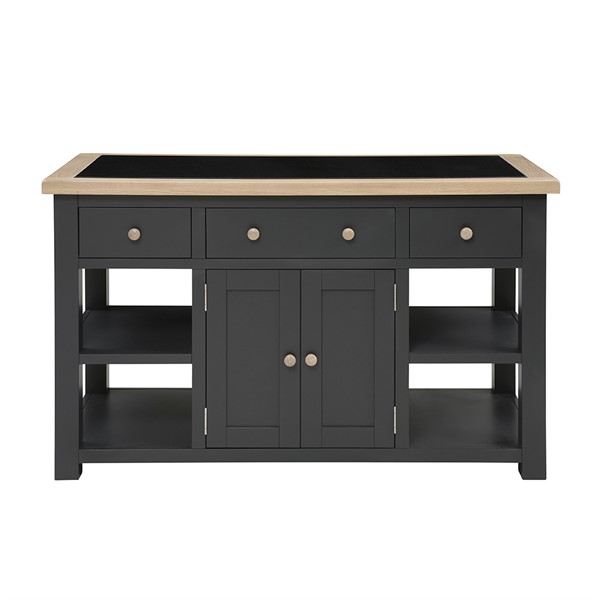 Chester Charcoal Large Kitchen Island - The Cotswold Company