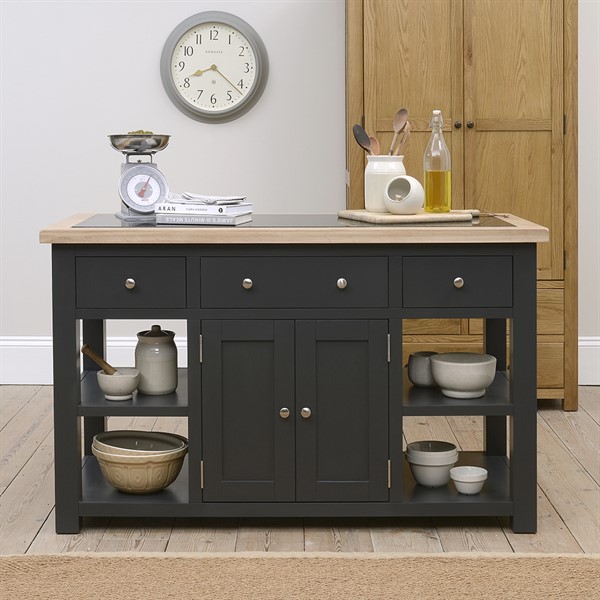 Chester Charcoal Large Kitchen Island - The Cotswold Company