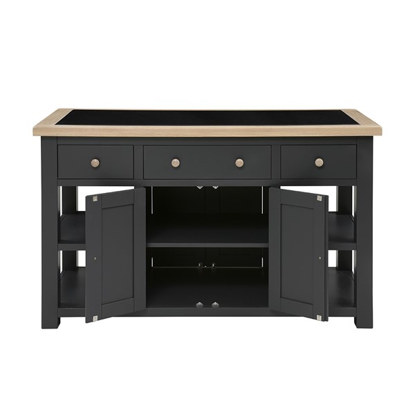 Chester Charcoal Large Kitchen Island - The Cotswold Company