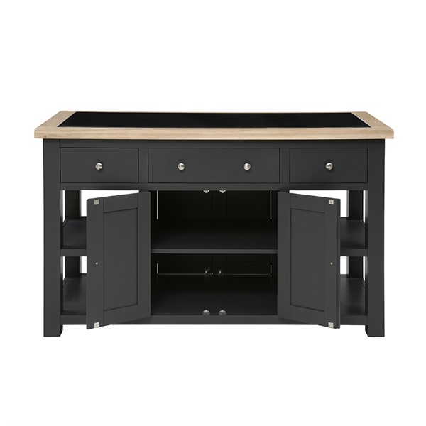 Chester Charcoal Large Kitchen Island - The Cotswold Company