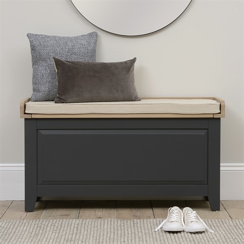 Chester Charcoal Large Shoe Storage Trunk and Bench