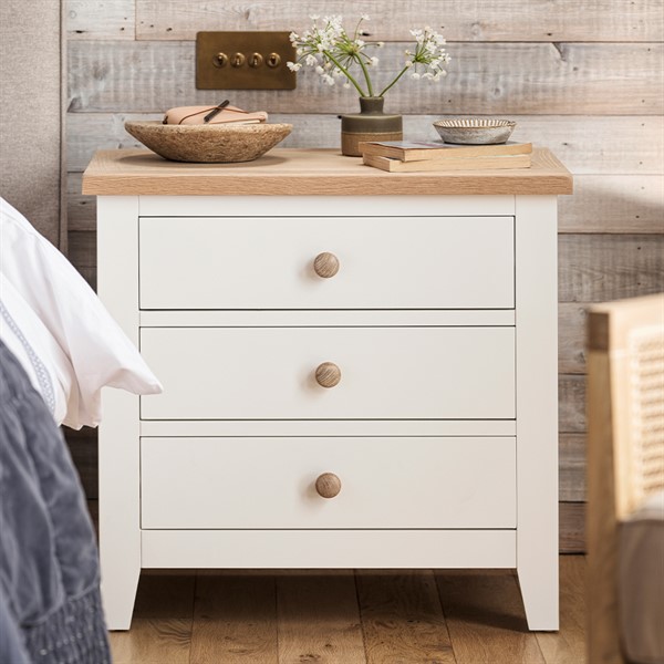 Chester Pure White Jumbo Bedside Table The Cotswold Company