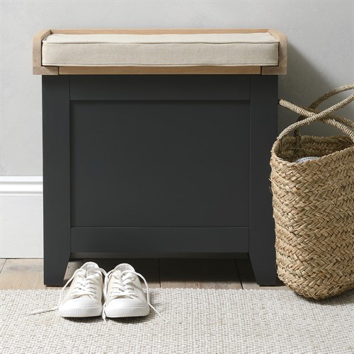 Chester Charcoal Small Shoe Storage Trunk Bench