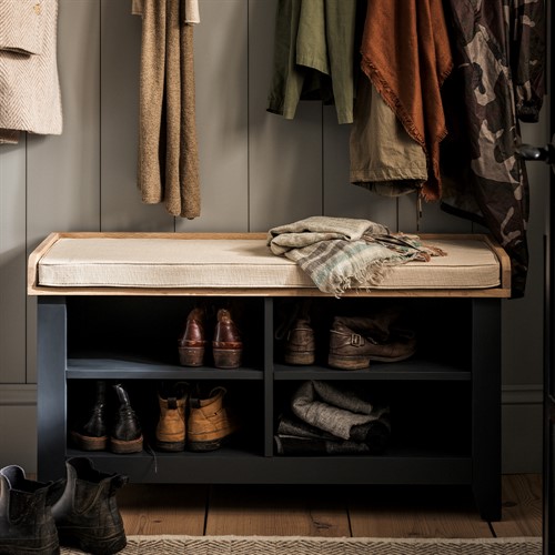 Chester Charcoal Open Shoe Storage Bench