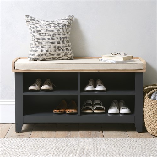 Chester Charcoal Open Shoe Storage Bench