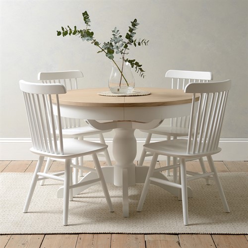 Chester Pure White 4-6 Seater Round Extending Dining Table