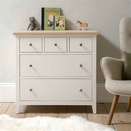 Chester Pure White 5 Drawer Chest