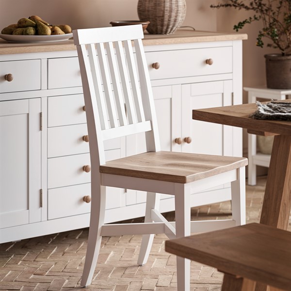 Chester Pure White NEW Wooden Seat Dining Chair - The Cotswold Company ...