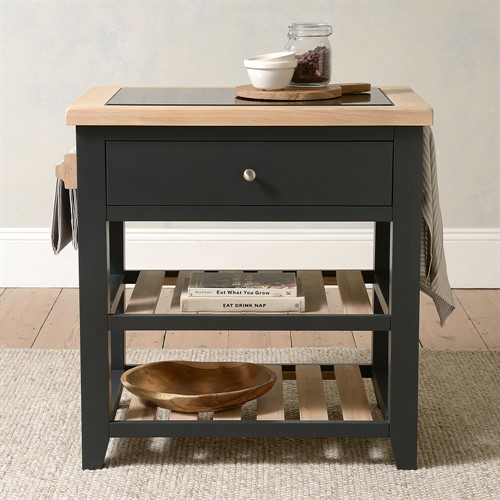 Chester Charcoal Small Kitchen Island with Granite Top