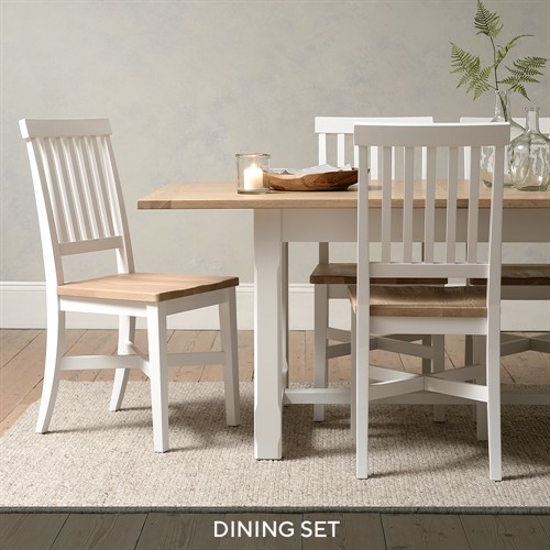 Chester Pure White 6-10 Seater Dining Table and 6 Dining Chairs