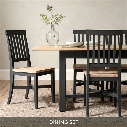 Chester Charcoal 6-10 Seater Dining Table and 6 Dining Chairs