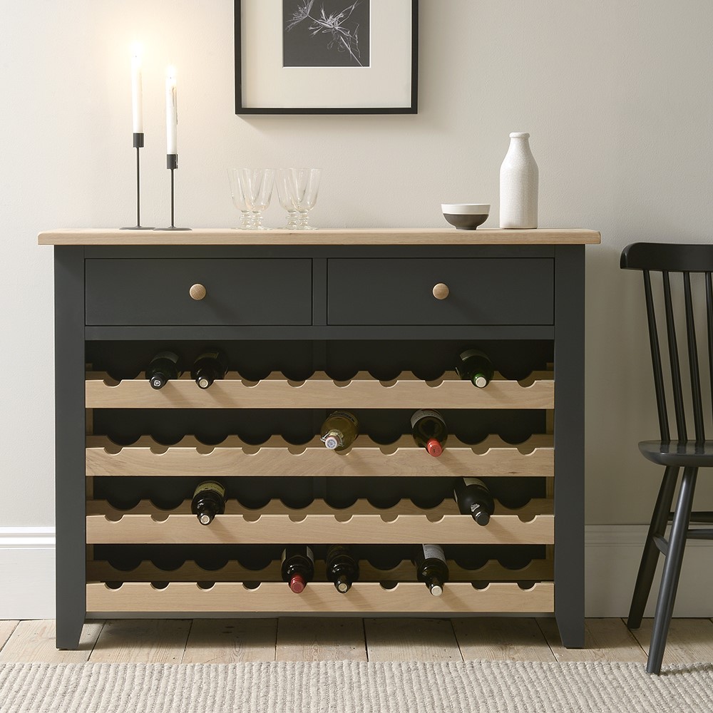 Sofa Table With Wine Rack Baci Living Room