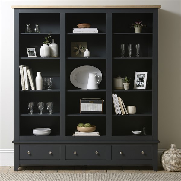 Chester Charcoal Grand Bookcase The Cotswold Company