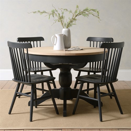 Chester Charcoal 4-6 Seater Round Extending Dining Table