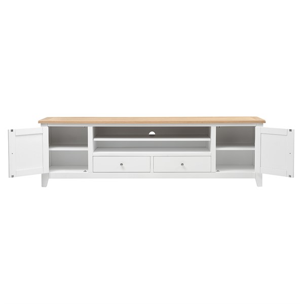 Chester Pure White XXL TV Stand up to 90" The Cotswold Company